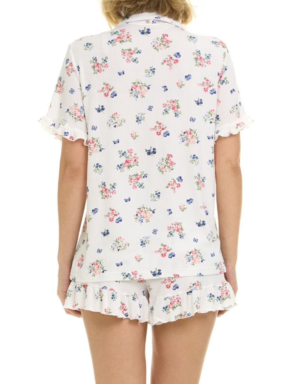 🌸 NWT Betsey Johnson Floral Butterfly Ruffle Pajama Set XXL Sleepwear - Picture 5 of 7